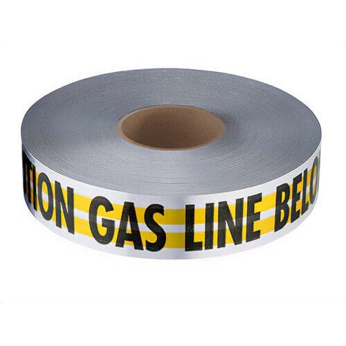 Empire® 31-140 Magnatec® Detectable Underground Tape, CAUTION GAS LINE BELOW Legend, Yellow, 2 in x 1,000 ft (2)