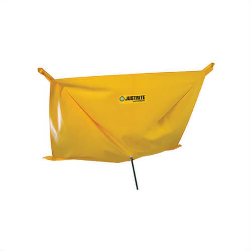 Justrite® 28302 Leak Diverter with Magnets, 5 ft L x 5 ft W, Yellow, Ceiling Mount
