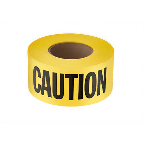 Empire® 77-1002 Standard Underground Barricade Tape, CAUTION/CUIDADO Legend, Yellow, 3 in x 1,000 ft (3)