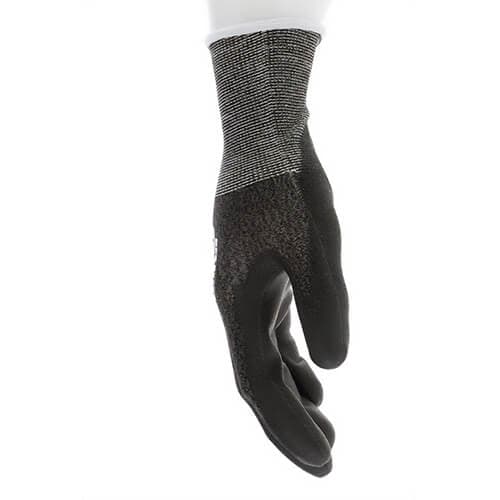 MCR Safety 92721L CutPro® Cut Resistant Work Gloves, Large, Black, 21 Gauge, Coated Palm and Fingertips, ANSI Cut Level A4 (4)