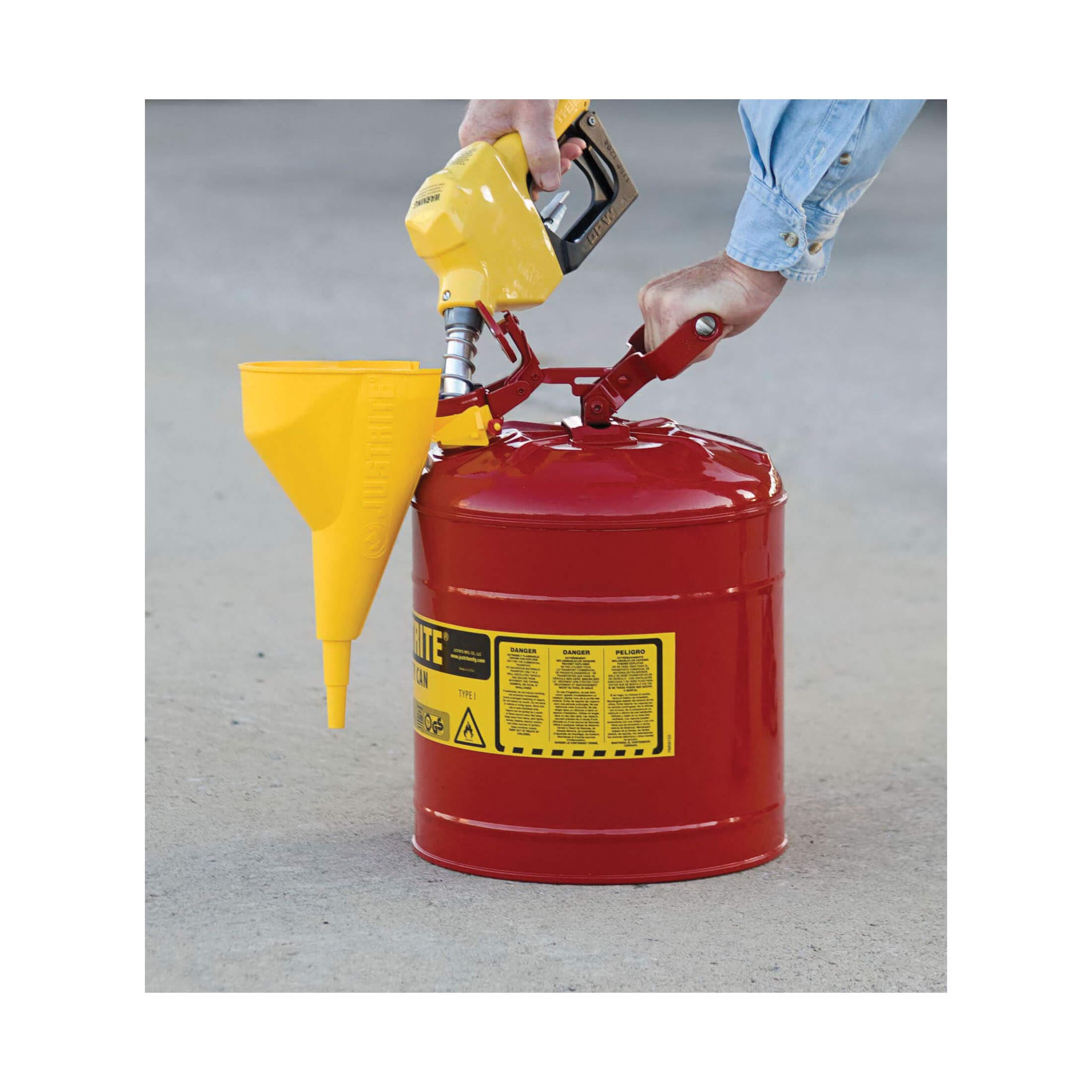 Justrite® 7150110 Type I Safety Can with Swinging Handle, Stainless Steel Flame Arrester (2)