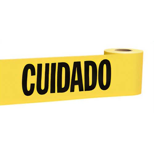 Empire® 77-0201 Standard Underground Barricade Tape, CAUTION/CUIDADO Legend, Yellow, 3 in x 200 ft