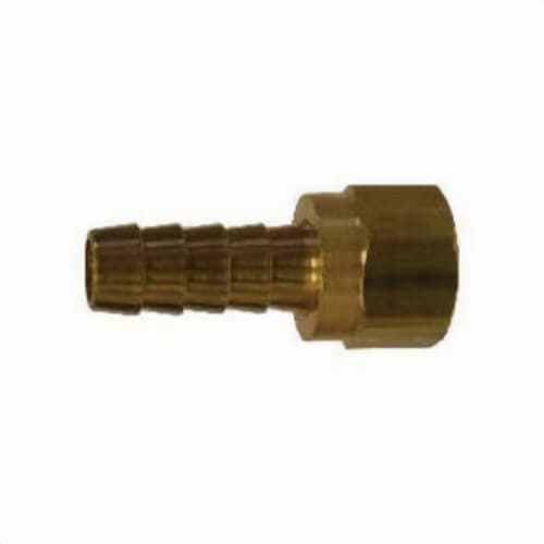 MMM 32335 Swivel Hose Adapter, 5/16 x 3/8 in Nominal, Barb x 37° Female JIC Flare, 0.68 in Hex, 150 psi, -40 to 160°F, Brass