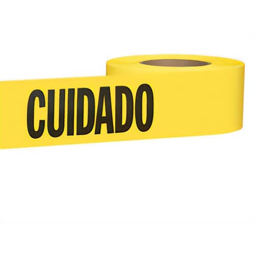 Empire® 77-1002 Standard Underground Barricade Tape, CAUTION/CUIDADO Legend, Yellow, 3 in x 1,000 ft (2)