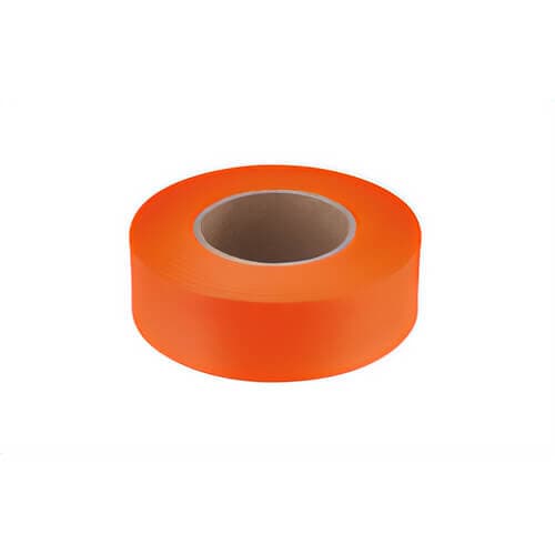 Empire® 77-002 Flagging Tape, Durable Plastic, Orange, 200 ft x 1 in Roll