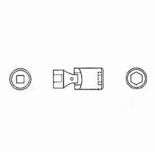 Wright® 3208 Shape III Socket Driver Bit, 3/8 in Square Drive, 1/4 in, 1-1/4 in L Bit, ASME B107.110 (2)