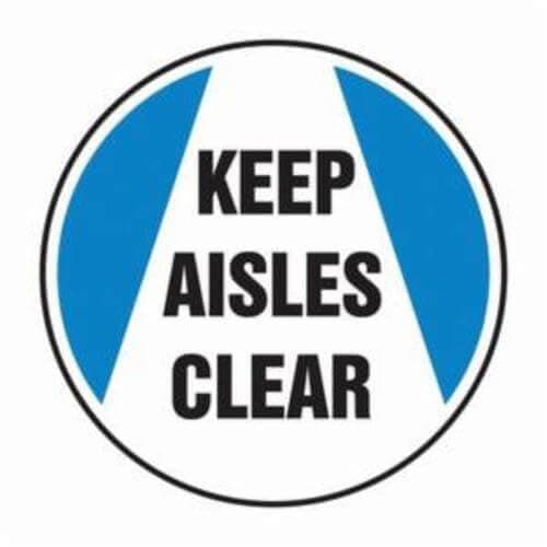 Accuform® MFS716 Floor Sign, Header: NO Header, Text Legend: KEEP AISLES CLEAR, Non-Slip Adhesive Vinyl, 17 in Height
