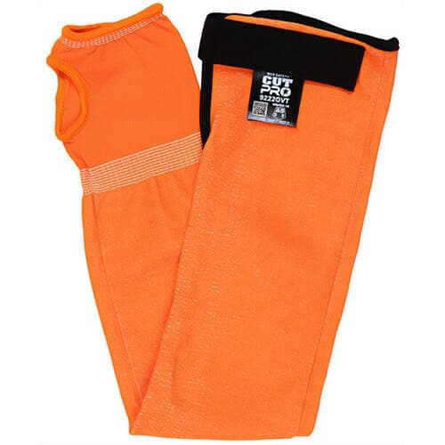MCR Safety 9222OVT CutPro® Sleeve with Thumb Slot, 22 in Long, Hi-Viz Orange, Adjustable Hook and Loop Bicep, ANSI Cut Level A5 (3)