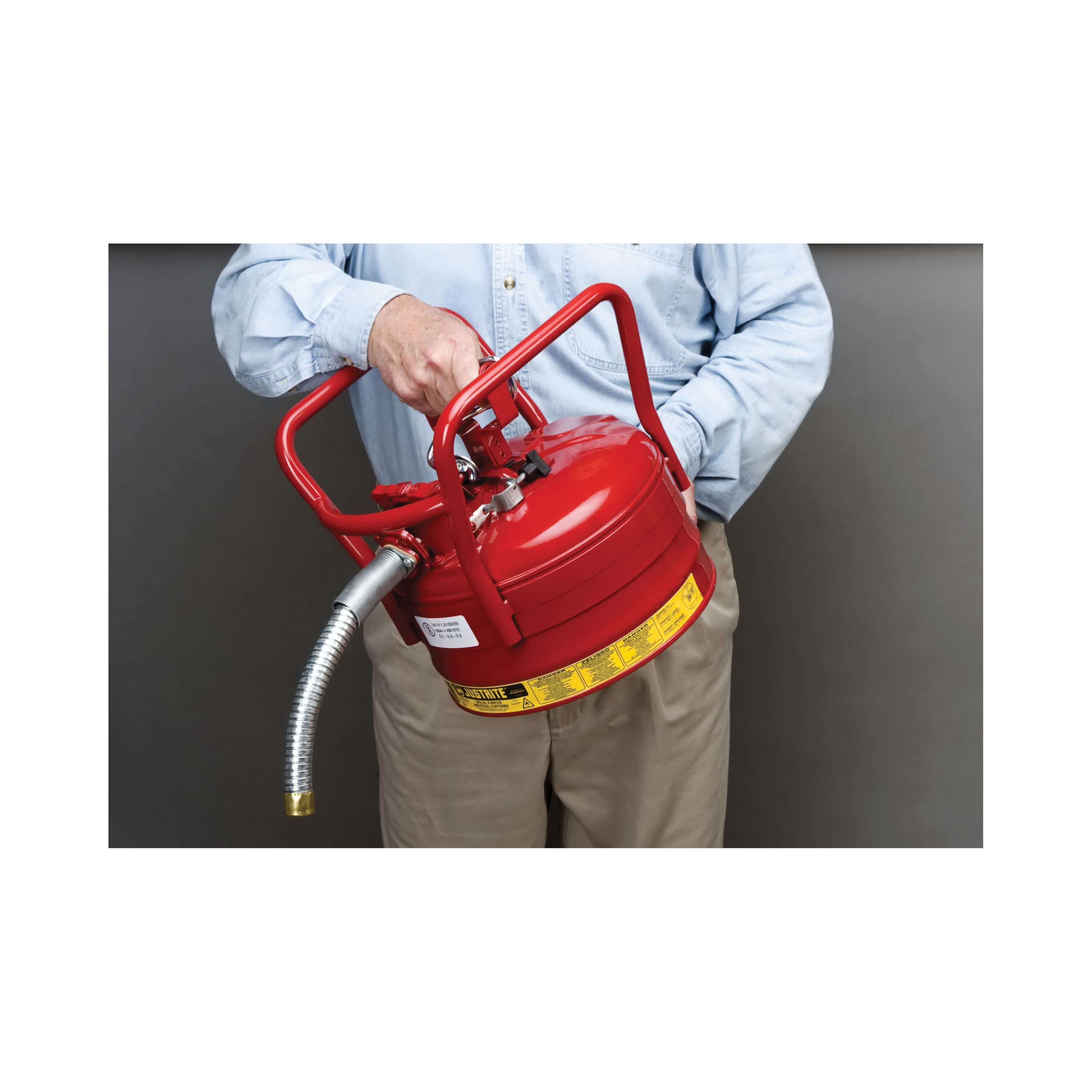 Justrite® 7325130 AccuFlow™ Type II Safety Can, 2.5 gal Capacity, Red (2)