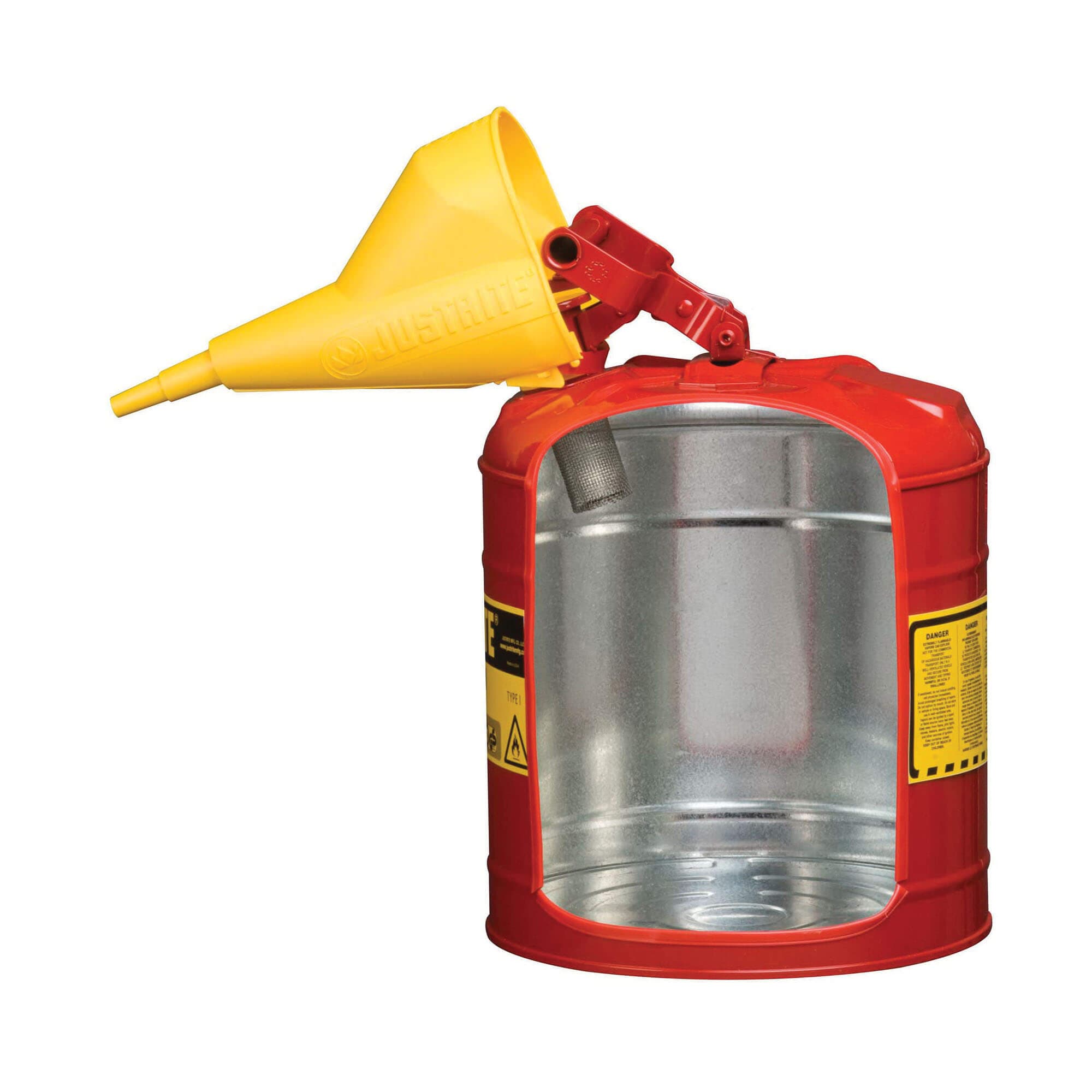 Justrite® 7150110 Type I Safety Can with Swinging Handle, Stainless Steel Flame Arrester (3)