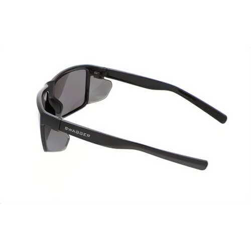 MCR Safety SR212 Swagger® Black Safety Glasses, Gray Lens, Duramass® Hard Coat, Detachable Side-Shields, Retro Style, TPR (4)