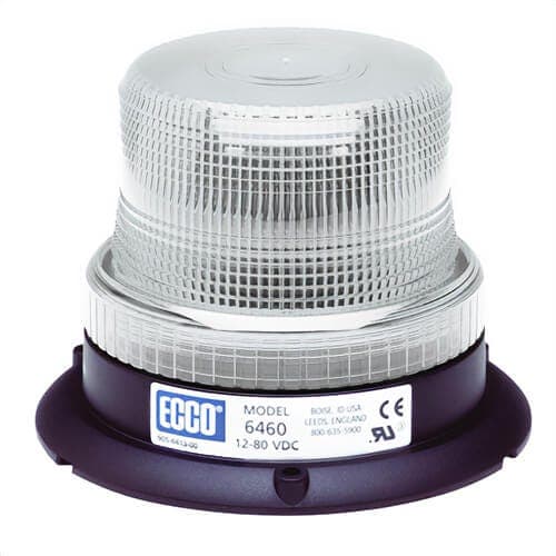 ECCO® 6465C 360° Low Profile Strobe Beacon, Clear, LED Lamp, 12 to 80 VDC