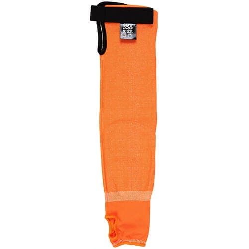 MCR Safety 9218OVT CutPro® Sleeve with Thumb Slot, 18 in Long, Hi-Viz Orange, Adjustable Hook and Loop Bicep, ANSI Cut Level A5 (2)