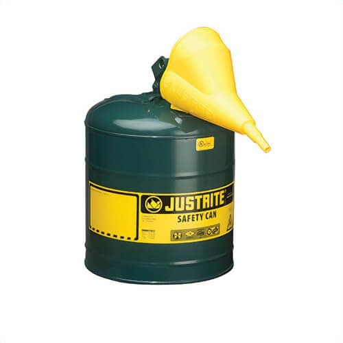 Justrite® 7150410 Type I Safety Can with Swinging Handle, Green, 5 gal Capacity
