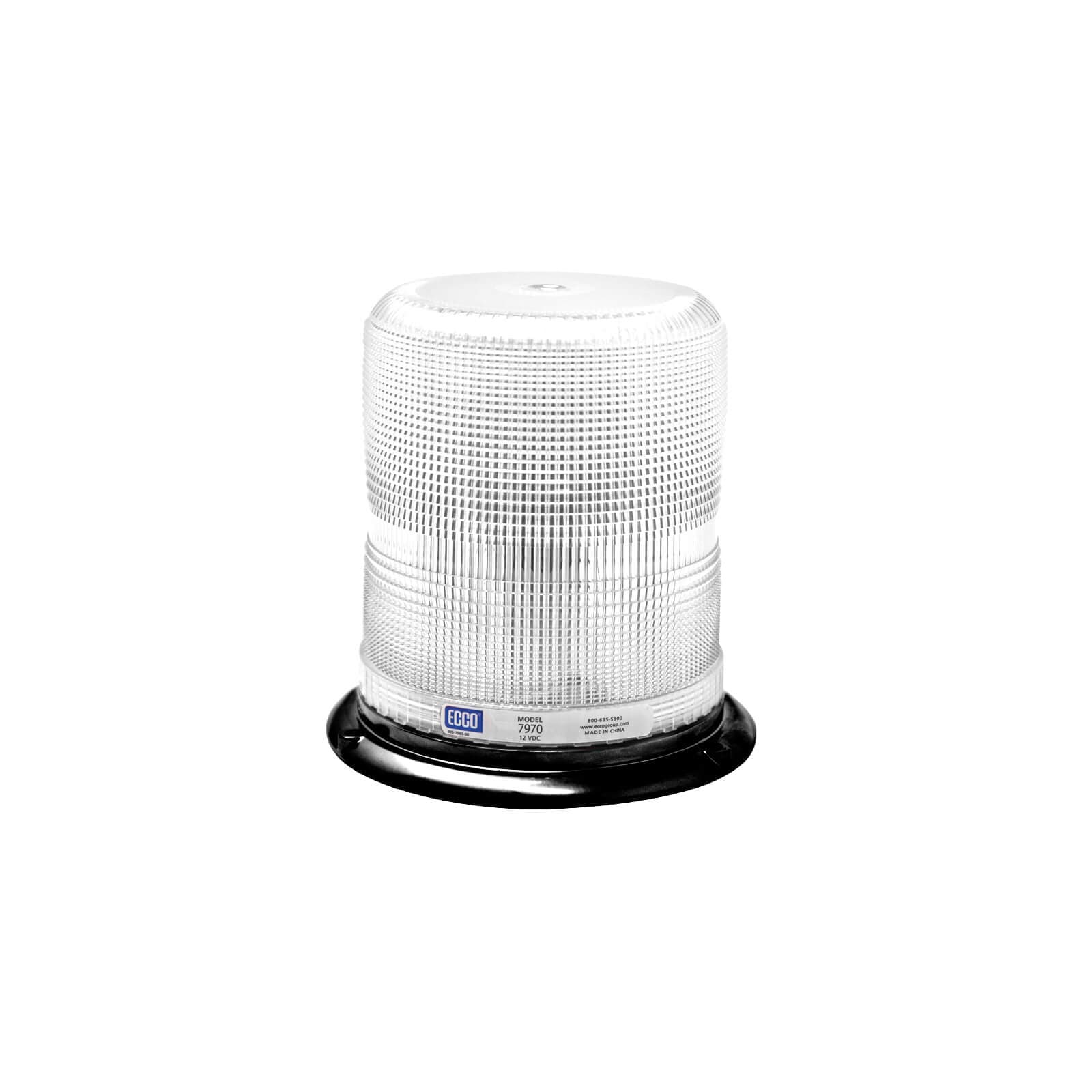 ECCO® 7970C 7965 Pulse II® 360° Medium Profile Strobe Beacon, Clear, LED Lamp, 12 to 24 VDC (2)