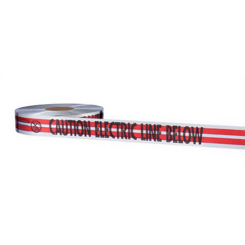Empire® 31-107 Magnatec® Detectable Underground Tape, CAUTION ELECTRIC LINE BELOW Legend, Red, 3 in x 1,000 ft