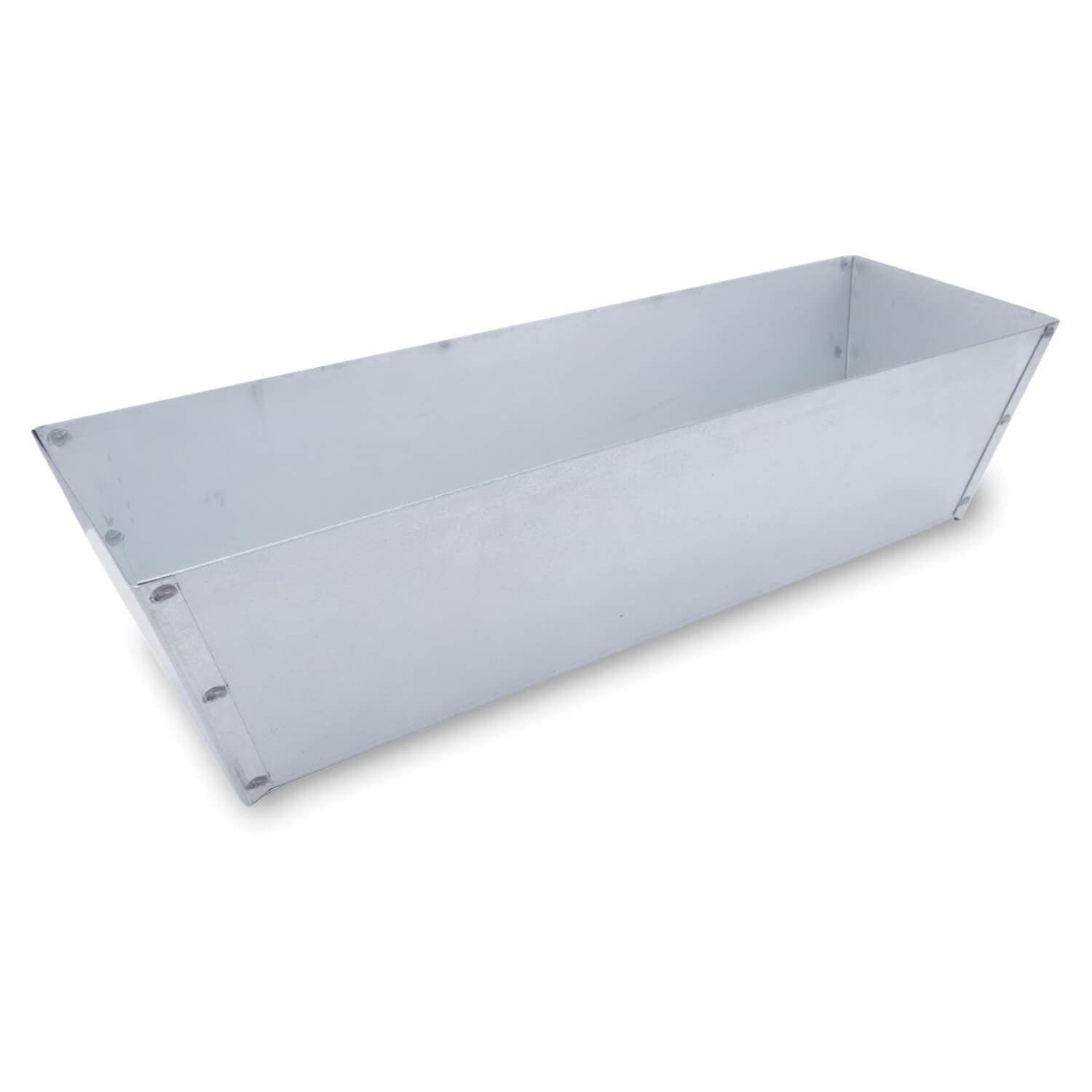 Marshalltown® 16393 Mud Pan, 14 in Top, 12-1/2 in Bottom L, Steel, Galvanized (2)