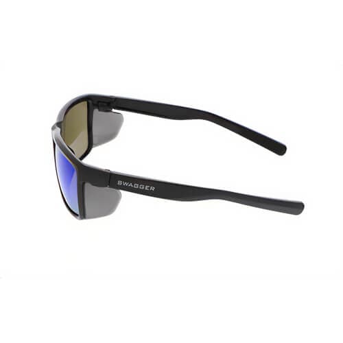 MCR Safety SR218B Swagger® Black Safety Glasses, Blue Lens, Duramass® Hard Coat, Detachable Side-Shields, Retro Style, TPR (4)