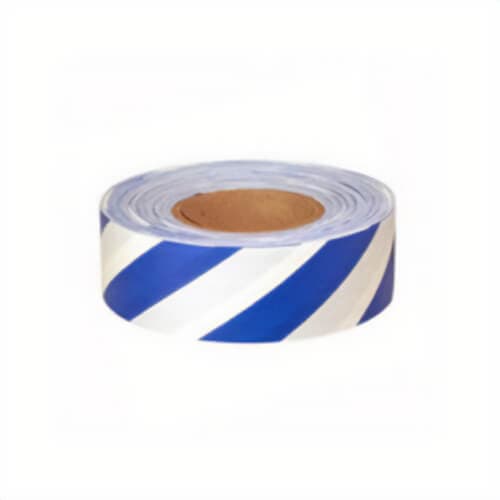 C.H.Hanson® 17065 Flagging Tape, Standard Blue/White Stripe, 300 ft L x 1-3/16 in W, Polyethylene