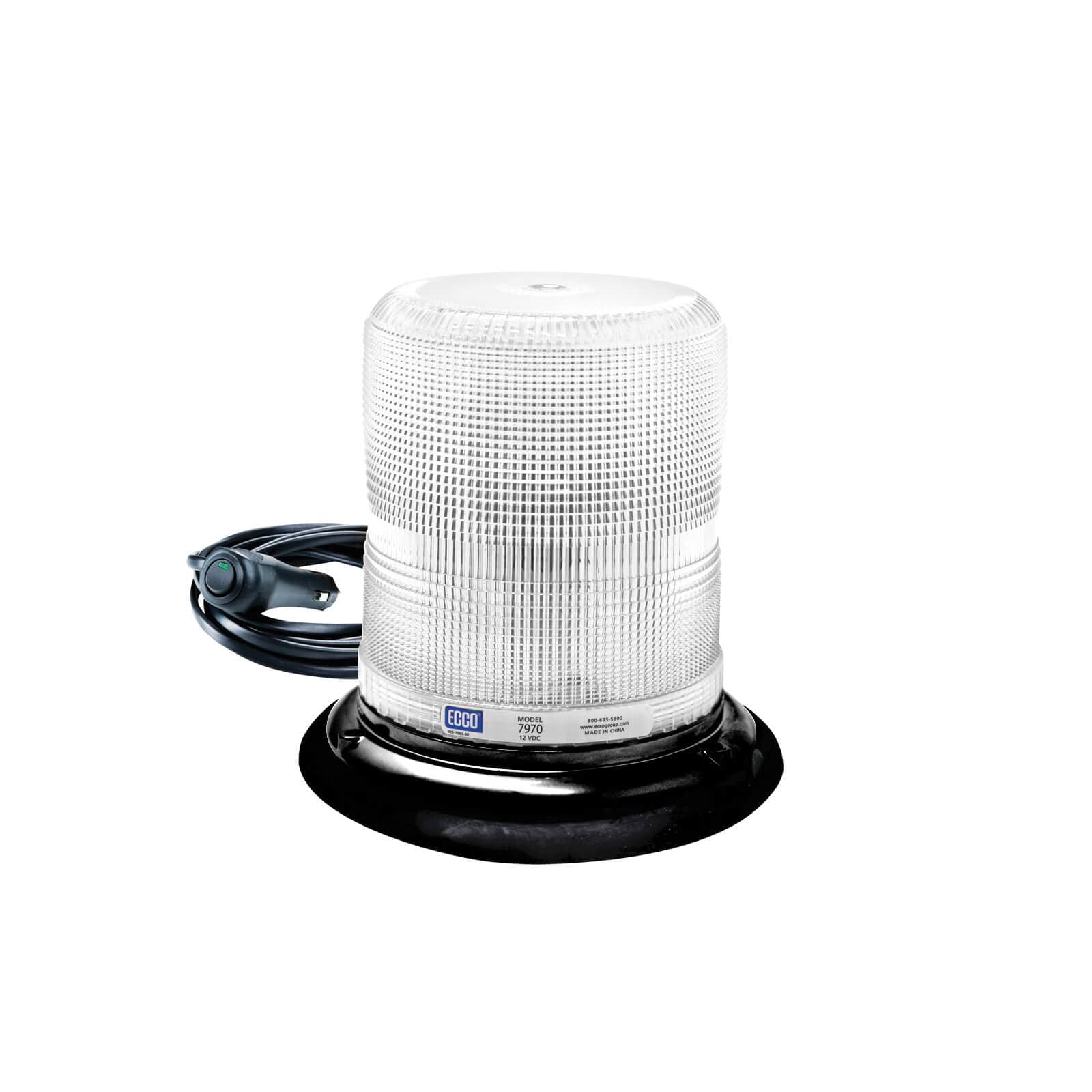 ECCO® 7970C-VM Pulse II® 360° Medium Profile Strobe Beacon, Clear, LED Lamp, 12 to 24 VDC (2)
