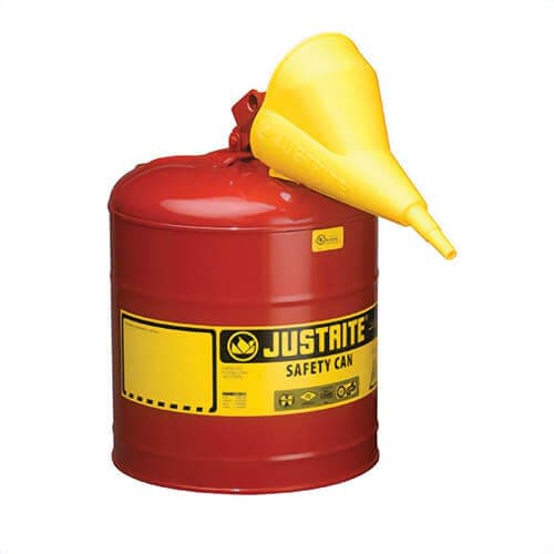 Justrite® 7150110 Type I Safety Can with Swinging Handle, Stainless Steel Flame Arrester