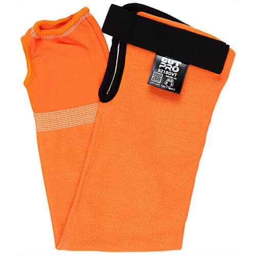 MCR Safety 9218OVT CutPro® Sleeve with Thumb Slot, 18 in Long, Hi-Viz Orange, Adjustable Hook and Loop Bicep, ANSI Cut Level A5 (3)