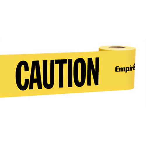 Empire® 77-0201 Standard Underground Barricade Tape, CAUTION/CUIDADO Legend, Yellow, 3 in x 200 ft (2)