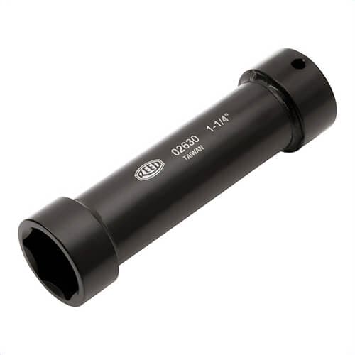 Reed EDS20 Extended Socket, Square Drive, 1/2 in Drive, Impact Socket, 1-1/4 in Hex Socket, 6 in OAL, Steel, Zinc Phosphate
